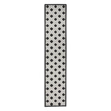 12' Black And White Indoor Outdoor Runner Rug