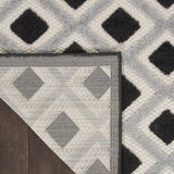 8' Black And White Indoor Outdoor Runner Rug