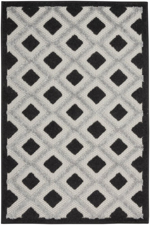 3' X 4' Black And White Indoor Outdoor Area Rug