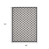 9' X 12' Black And White Indoor Outdoor Area Rug