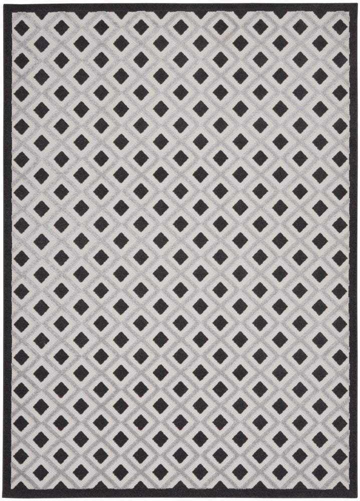 9' X 12' Black And White Indoor Outdoor Area Rug