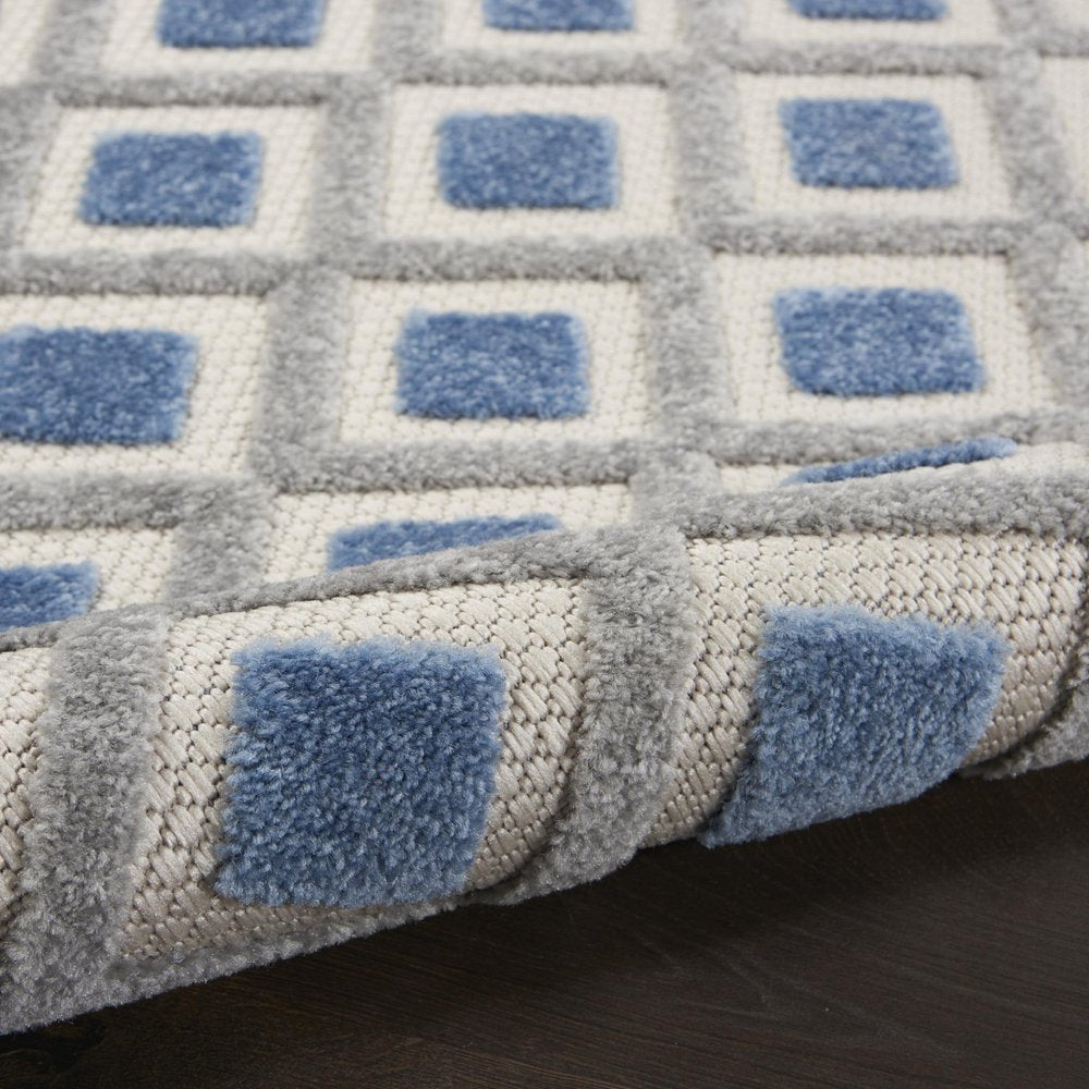 3' X 4' Blue And Gray Indoor Outdoor Area Rug