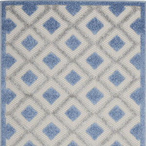 3' X 4' Blue And Gray Indoor Outdoor Area Rug