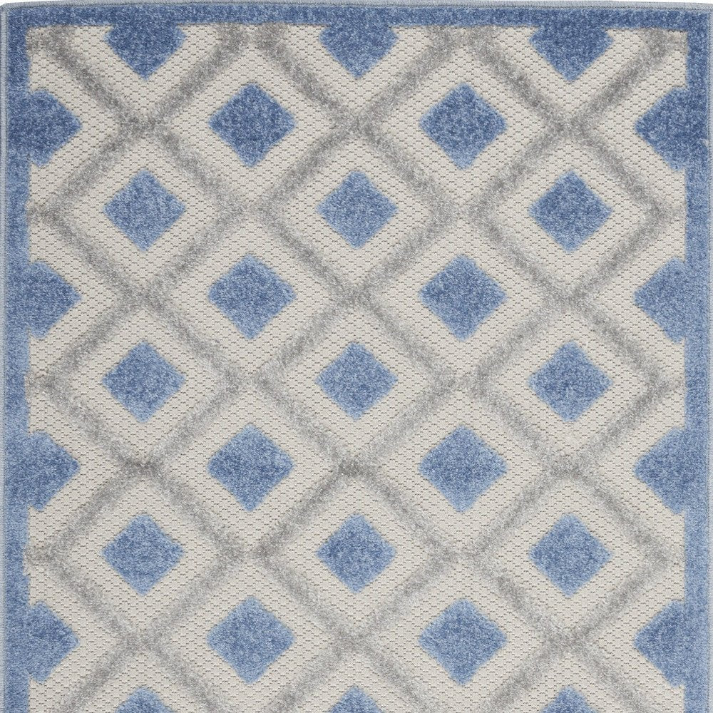 3' X 4' Blue And Gray Indoor Outdoor Area Rug