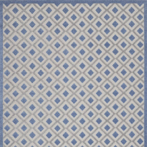 9' X 12' Blue And Gray Indoor Outdoor Area Rug