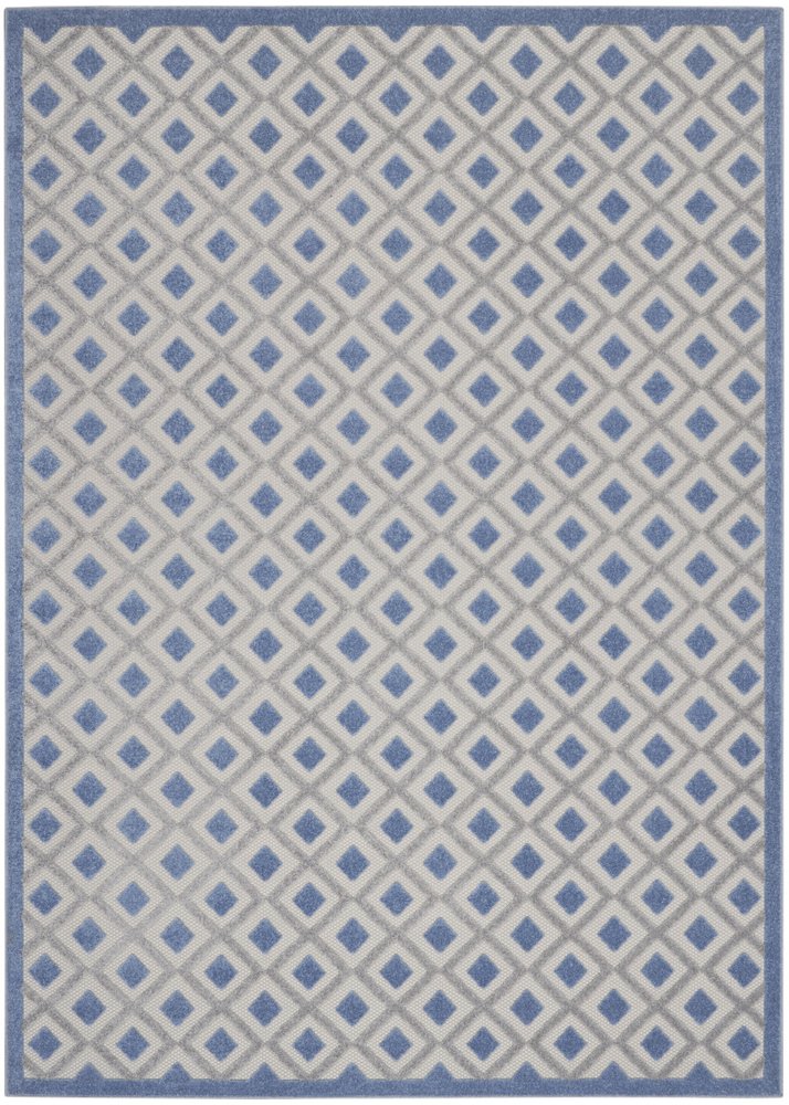 9' X 12' Blue And Gray Indoor Outdoor Area Rug