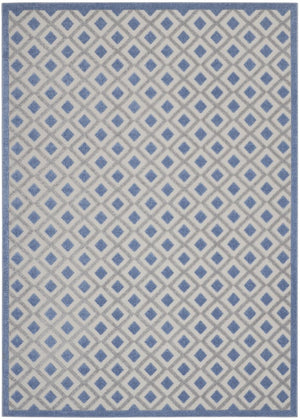 9' X 12' Blue And Gray Indoor Outdoor Area Rug