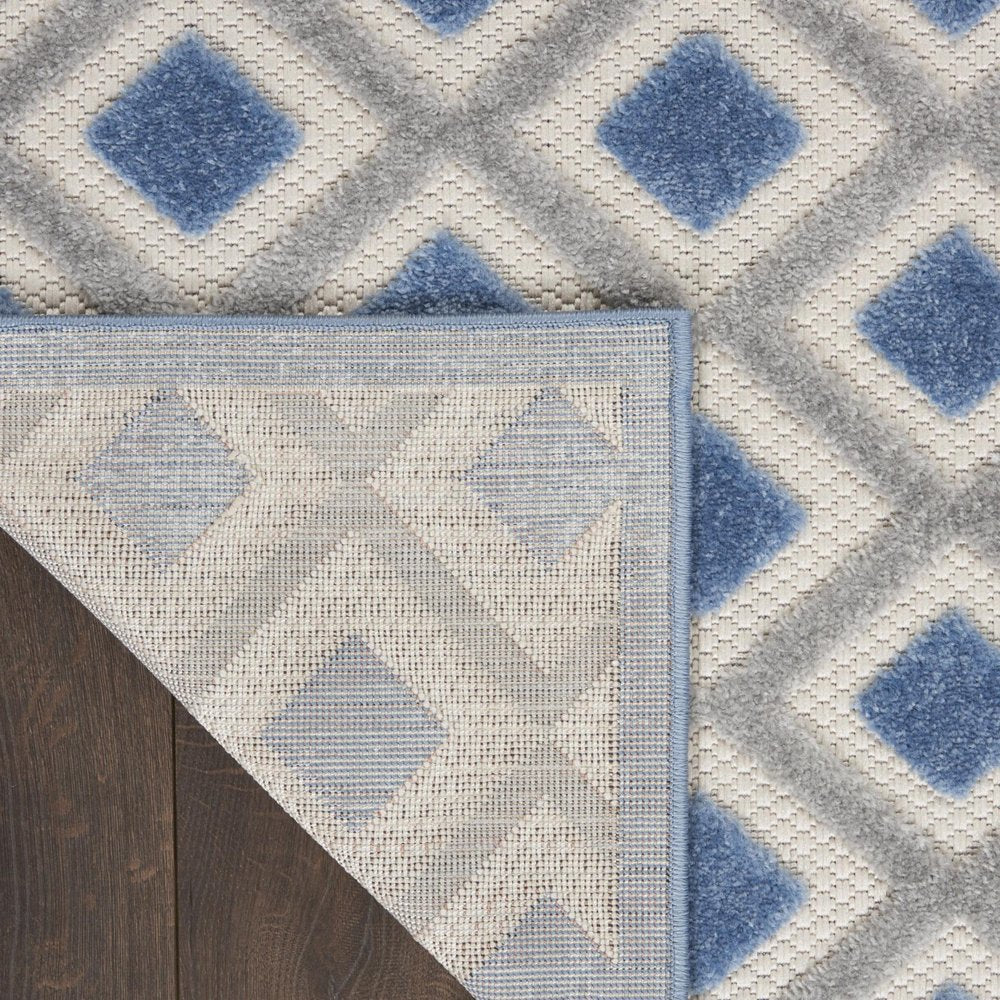 10' X 13' Blue And Gray Indoor Outdoor Area Rug