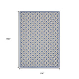 10' X 13' Blue And Gray Indoor Outdoor Area Rug