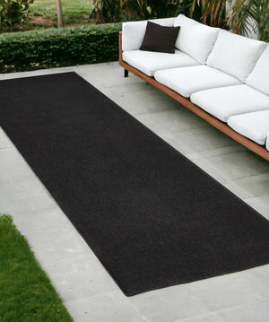 10' Black Indoor Outdoor Runner Rug