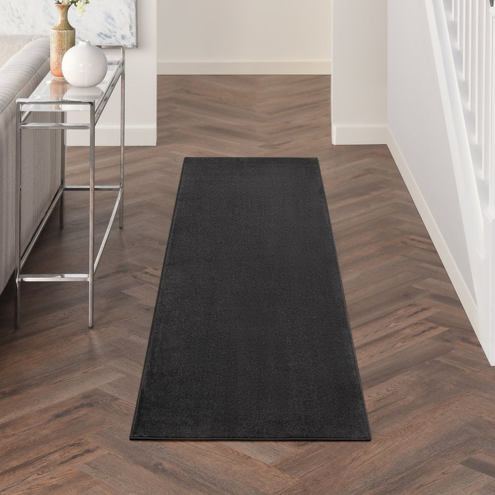 10' Black Indoor Outdoor Runner Rug