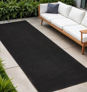 8' Black Indoor Outdoor Runner Rug