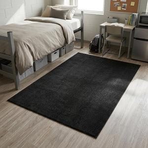 4' X 6' Black Stain Resistant Indoor Outdoor Area Rug