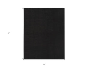 4' X 6' Black Stain Resistant Indoor Outdoor Area Rug