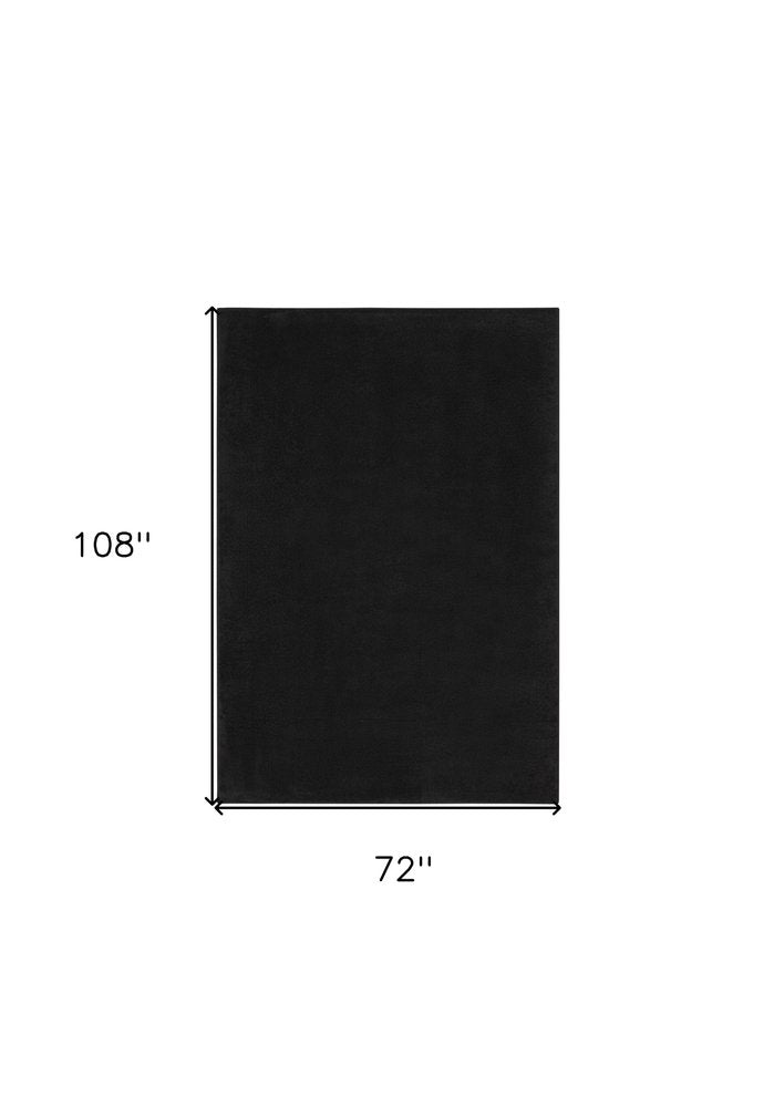 6' X 9' Black Stain Resistant Indoor Outdoor Area Rug