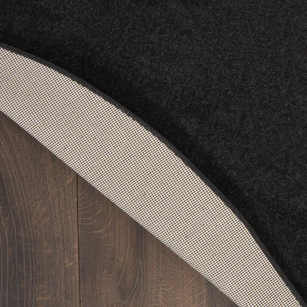 8' X 8' Black Round Indoor Outdoor Area Rug
