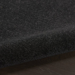 8' X 8' Black Round Indoor Outdoor Area Rug