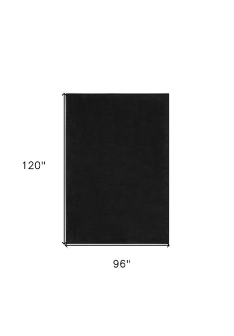 8' X 10' Black Stain Resistant Indoor Outdoor Area Rug