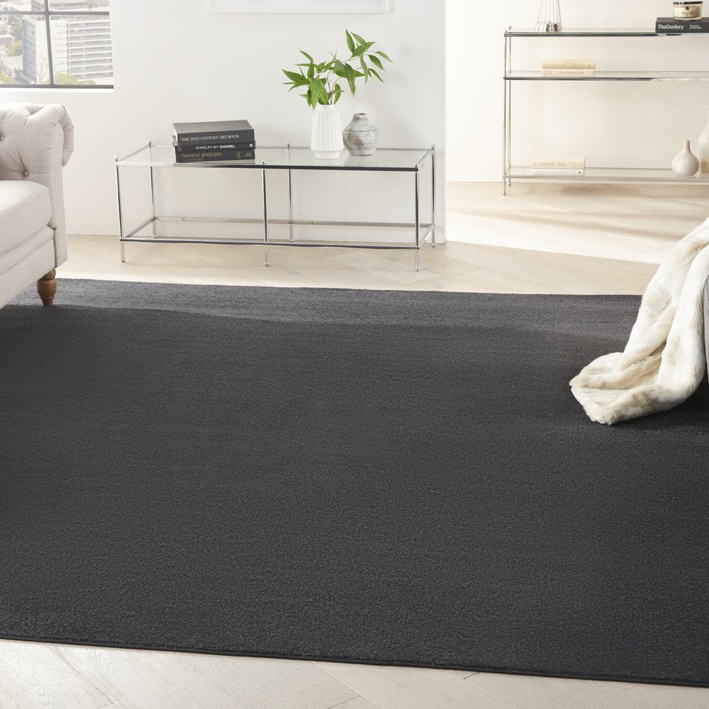 9' Black Square Indoor Outdoor Area Rug