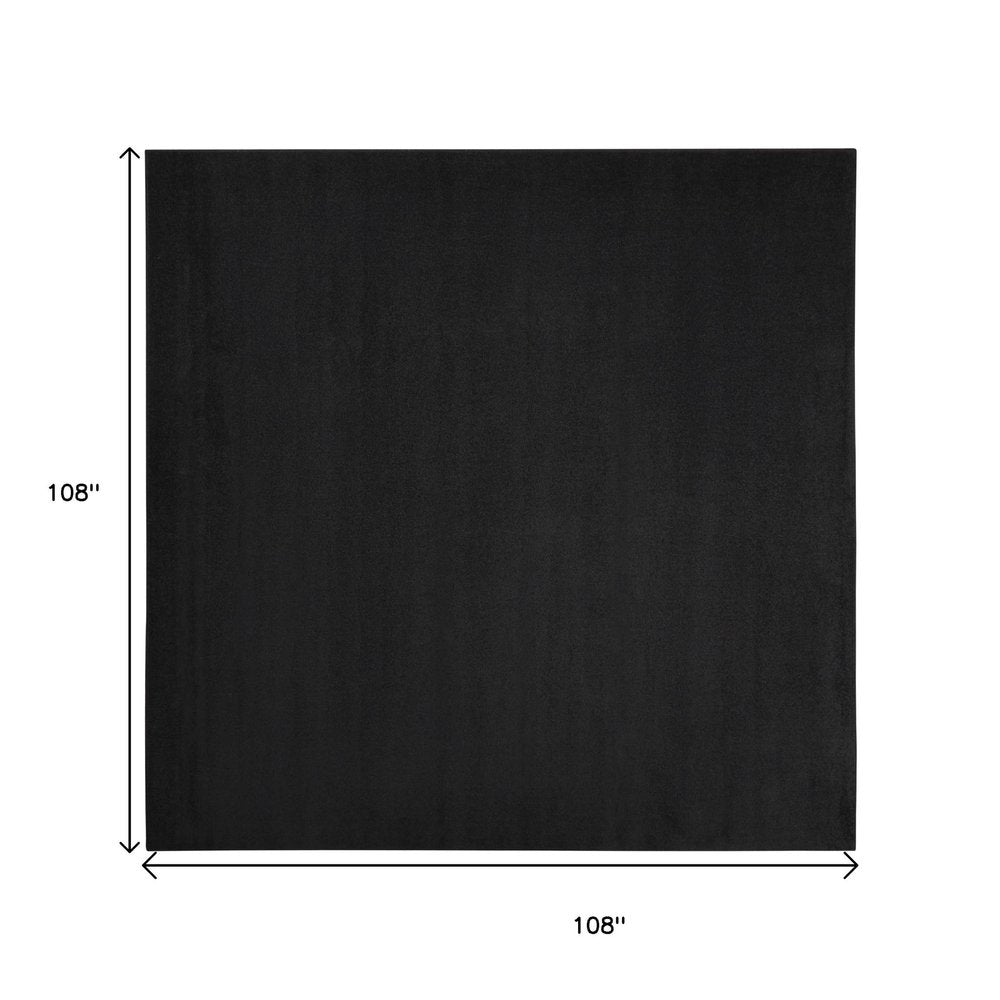 9' Black Square Indoor Outdoor Area Rug