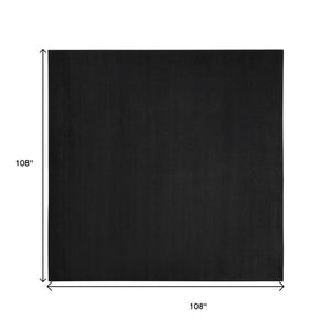 9' Black Square Indoor Outdoor Area Rug