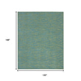 10' X 14' Blue And Green Indoor Outdoor Area Rug