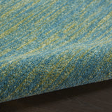 8' Blue And Green Indoor Outdoor Runner Rug