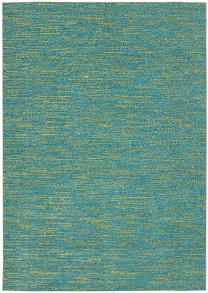 5' X 7' Blue And Green Indoor Outdoor Area Rug