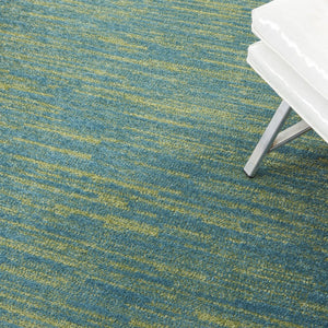 5' X 7' Blue And Green Indoor Outdoor Area Rug