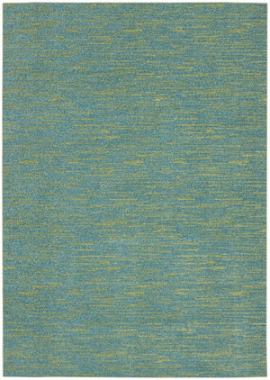 5' X 7' Blue And Green Indoor Outdoor Area Rug