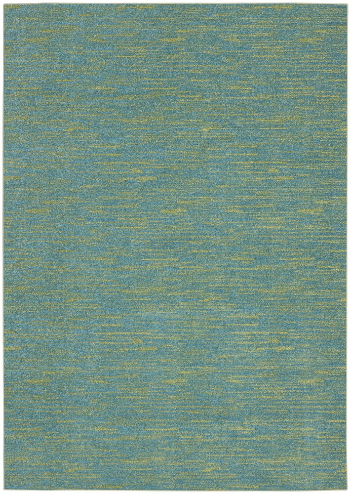 5' X 7' Blue And Green Indoor Outdoor Area Rug