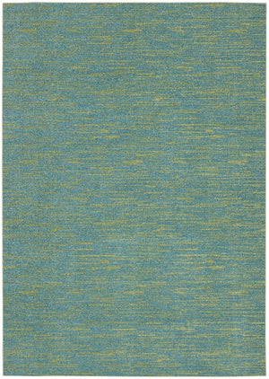 5' X 7' Blue And Green Indoor Outdoor Area Rug