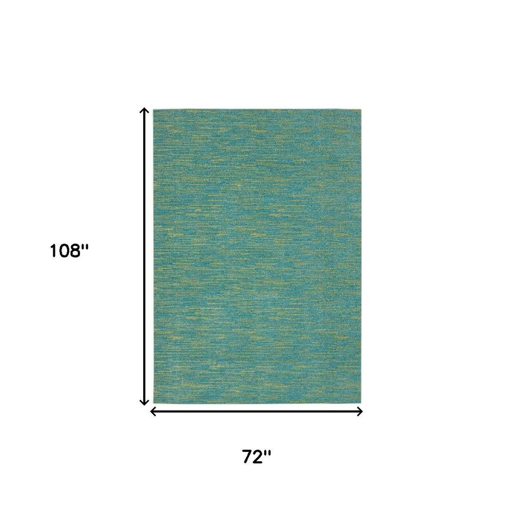 6' X 9' Blue And Green Indoor Outdoor Area Rug