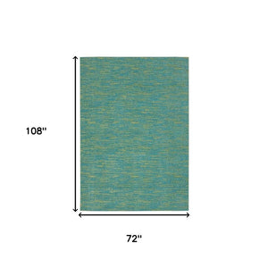 6' X 9' Blue And Green Indoor Outdoor Area Rug