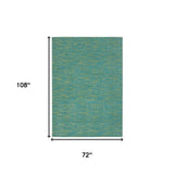 6' X 9' Blue And Green Indoor Outdoor Area Rug