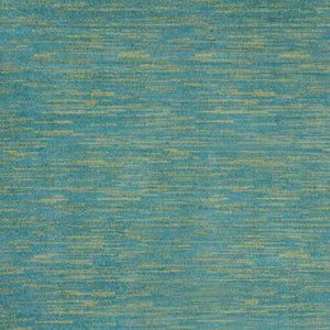 7' Blue And Green Square Indoor Outdoor Area Rug