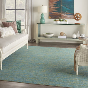 7' X 10' Blue And Green Indoor Outdoor Area Rug