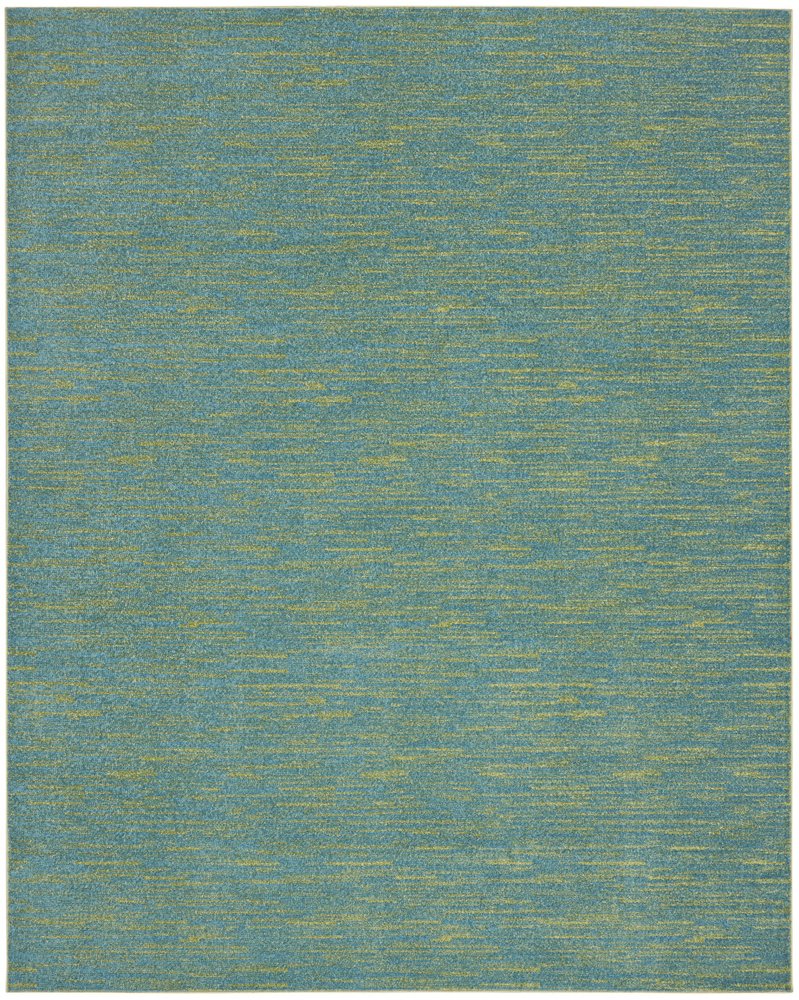 7' X 10' Blue And Green Indoor Outdoor Area Rug
