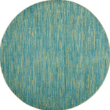 8' X 8' Blue And Green Round Indoor Outdoor Area Rug