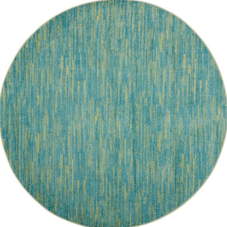8' X 8' Blue And Green Round Indoor Outdoor Area Rug