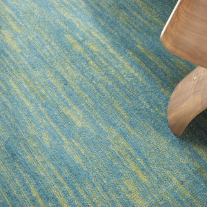 8' X 8' Blue And Green Round Indoor Outdoor Area Rug