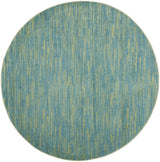 8' X 8' Blue And Green Round Indoor Outdoor Area Rug