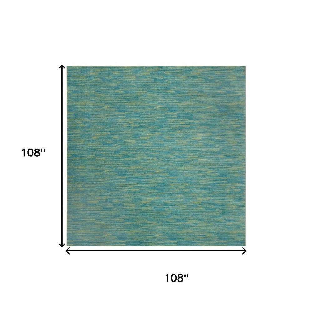 9' Blue And Green Indoor Outdoor Area Rug