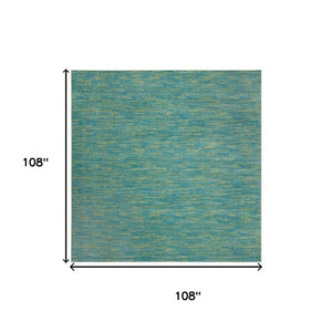 9' Blue And Green Indoor Outdoor Area Rug