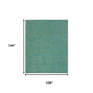 9' X 12' Blue And Green Indoor Outdoor Area Rug