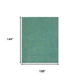 9' X 12' Blue And Green Indoor Outdoor Area Rug