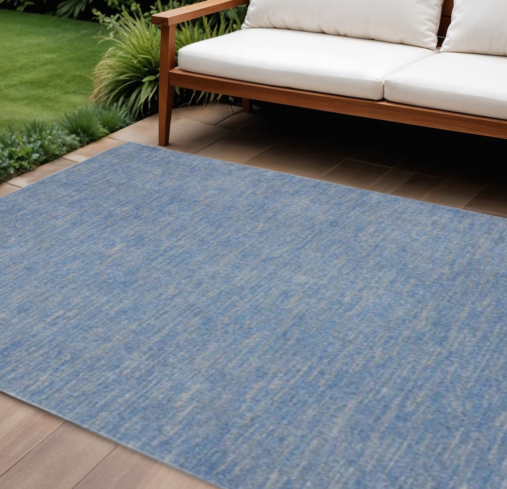 10' X 14' Blue And Gray Indoor Outdoor Area Rug