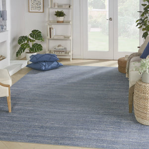10' X 14' Blue And Gray Indoor Outdoor Area Rug
