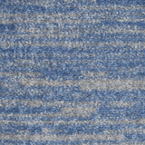 6' Blue And Gray Indoor Outdoor Runner Rug
