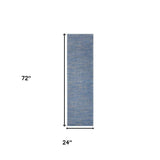 6' Blue And Gray Indoor Outdoor Runner Rug